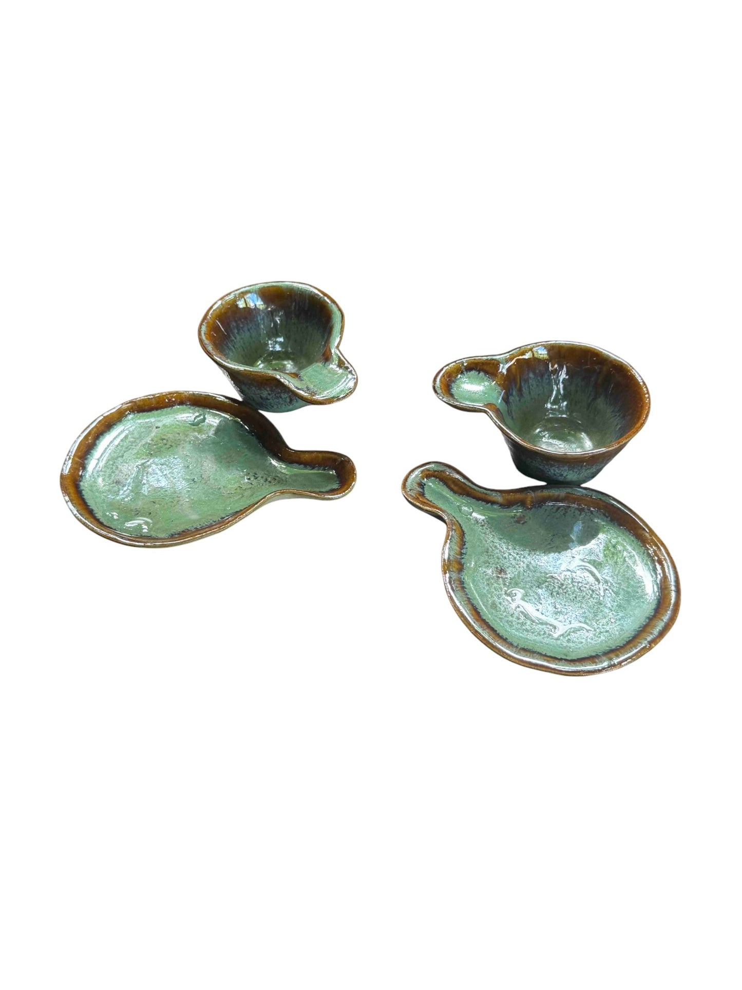 Conjunto de Xícara e Pires em Cerâmica - Ceramic - Eddies Green
