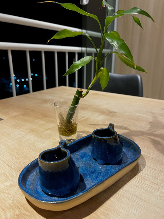 Conjunto de Café em Cerâmica – Coleção Charme Rústico