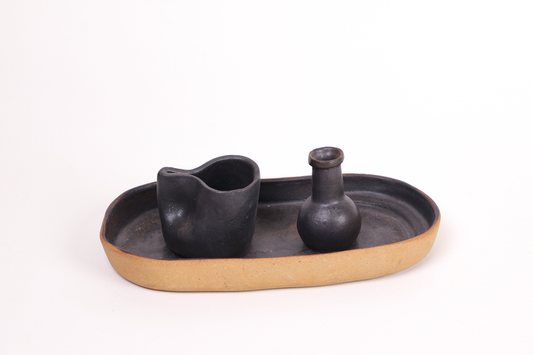 Conjunto Minimalista em Cerâmica Carvão – Coleção Noir