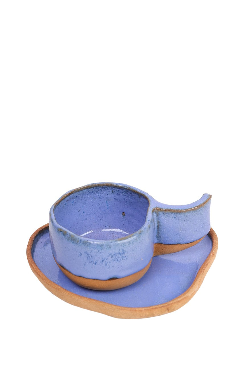 Conjunto de Chá em Cerâmica Azul Sereno