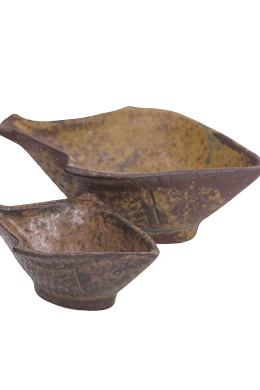 Conjunto de Tigelas em Cerâmica Earthy Cascade – Coleção Rustic Elegance