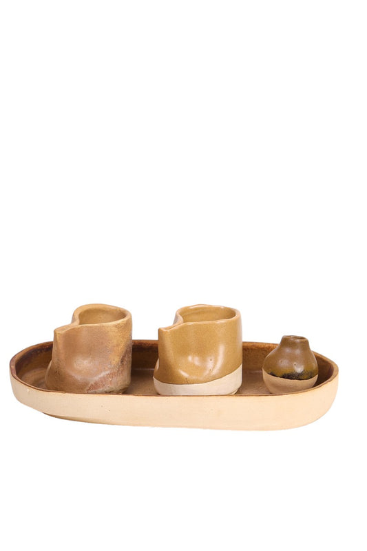 Conjunto de Café em Cerâmica com Extrato de Caju Orgânico