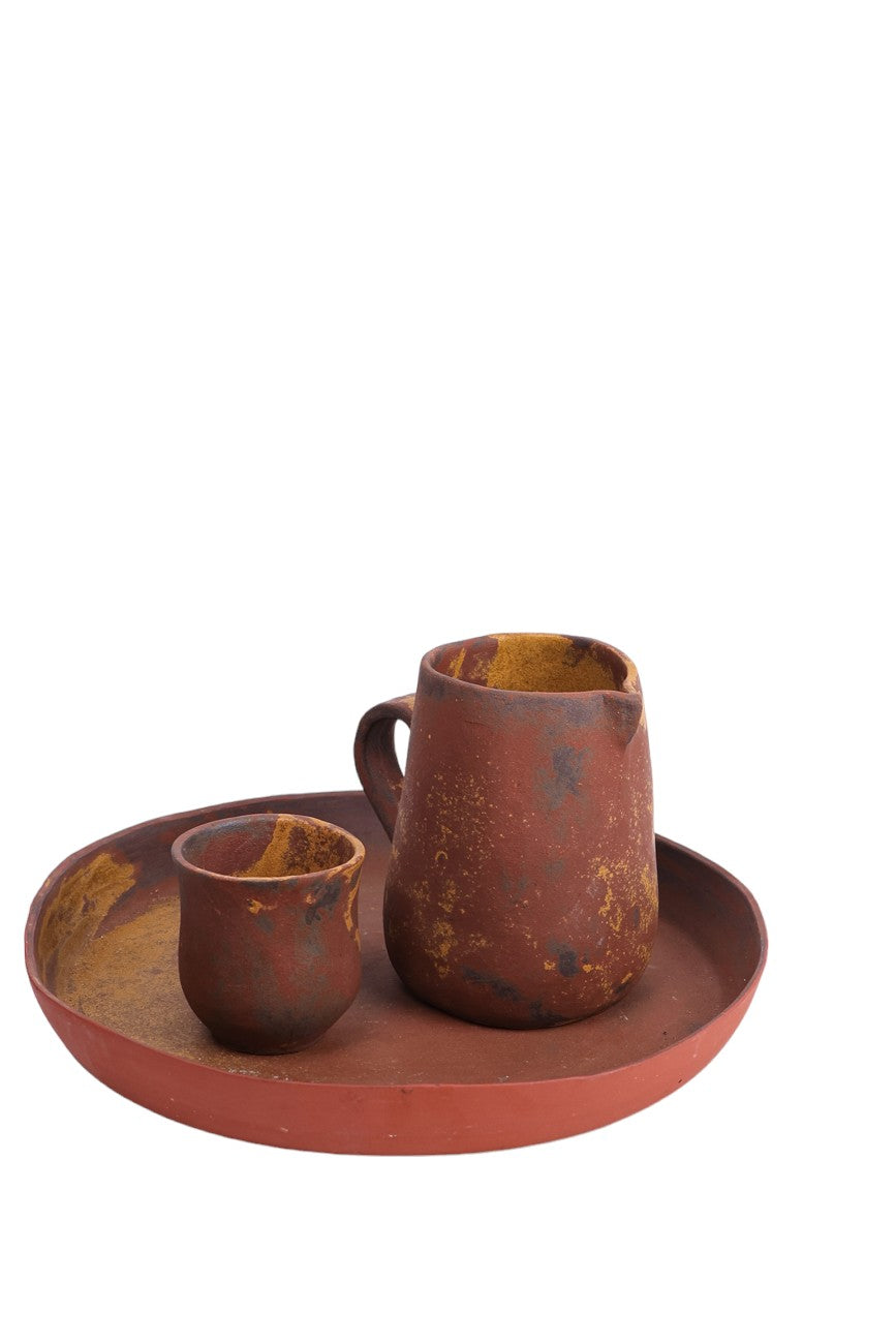 Conjunto de Serviço em Cerâmica Rustic Charm – Coleção Sunset Earth