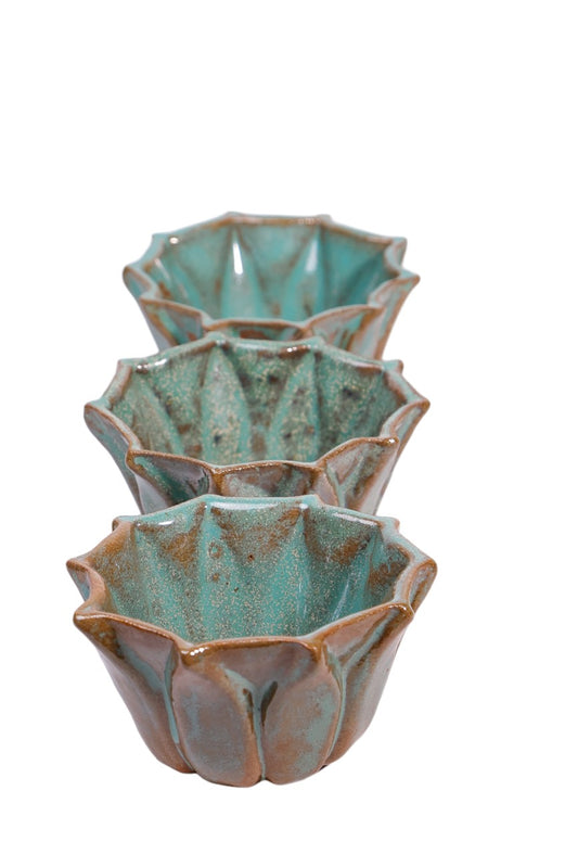 Conjunto de Tigelas em Cerâmica Aquatic Whispers – Coleção Coastal Charm