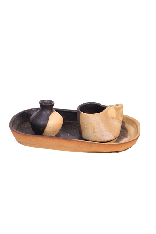 Conjunto de Café em Cerâmica Óleo Orgânico e Areia