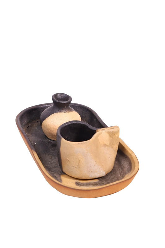 Conjunto de Café em Cerâmica Óleo Orgânico e Areia