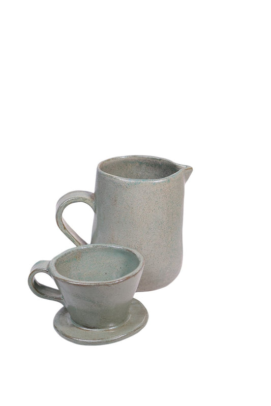 Conjunto de Café em Cerâmica Coastal Breeze – Coleção Morning Tide