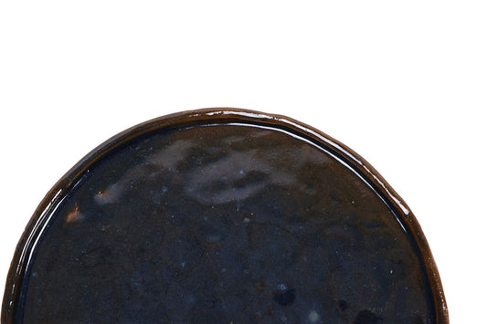 Prato de Servir em Cerâmica Moonlit Lagoon - Coleção Midnight Reflections