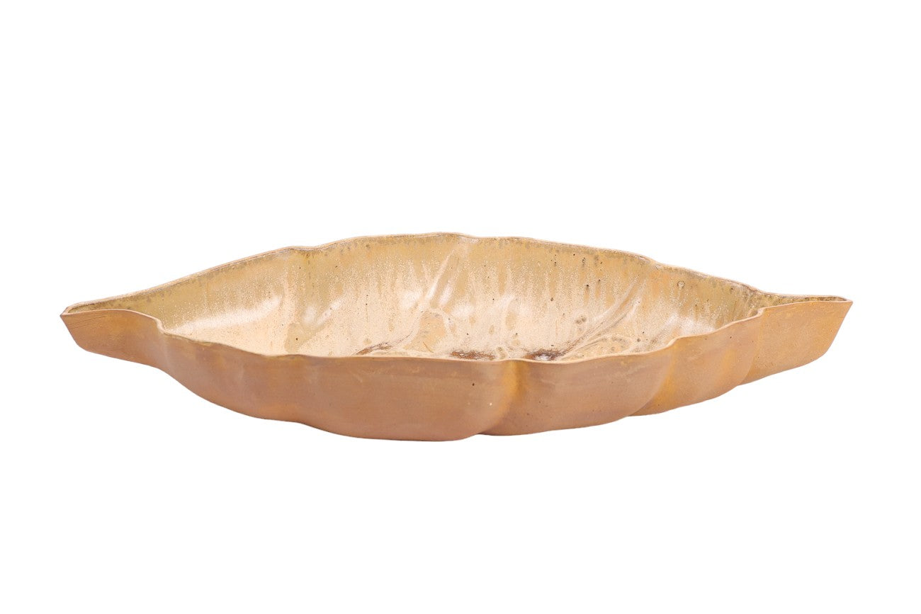 Travessa de Cerâmica Folha de Outono – Obra de Marcio Fleuri