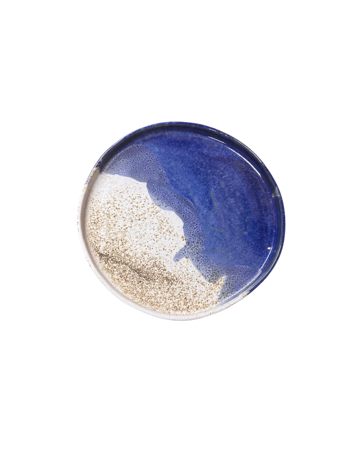 Prato de Sobremesa em Cerâmica Céu Azul - Coleção Charme Rústico