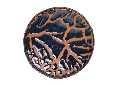 Azure Ripples Ceramic Dessert Plate - Oceanic Dessert