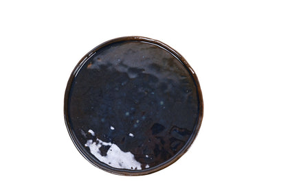 Prato de Servir em Cerâmica Moonlit Lagoon - Coleção Midnight Reflections