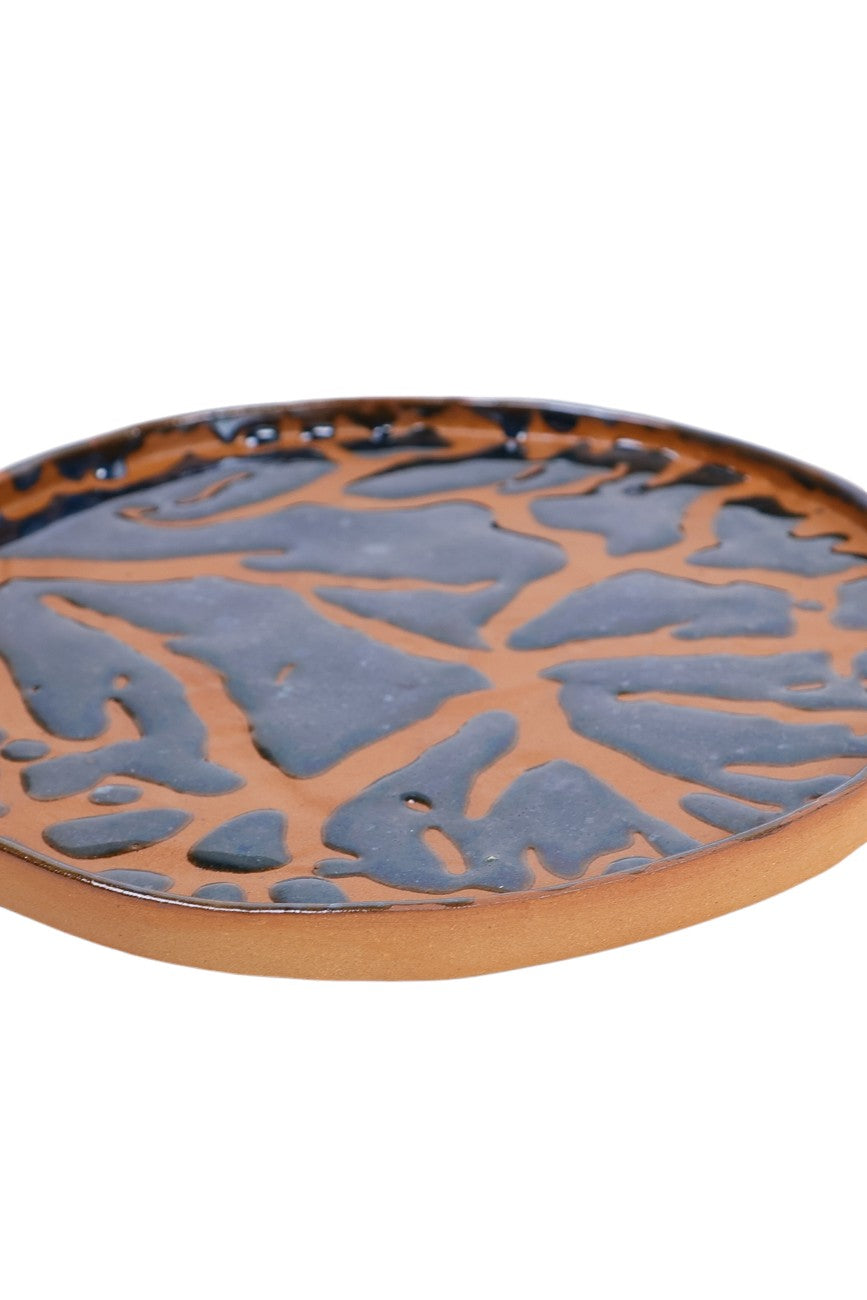 Azure Ripples Ceramic Dessert Plate - Oceanic Dessert