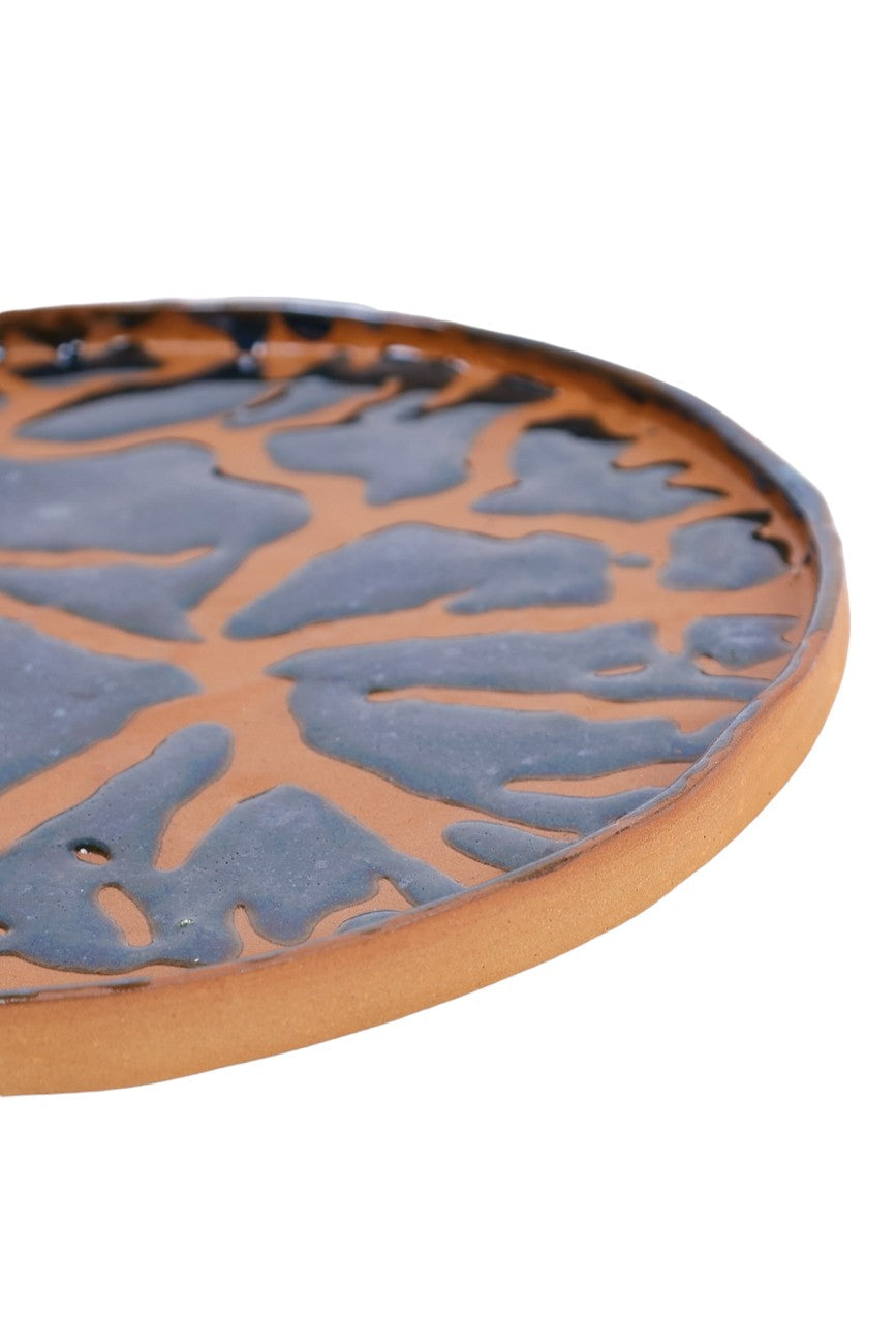 Azure Ripples Ceramic Dessert Plate - Oceanic Dessert